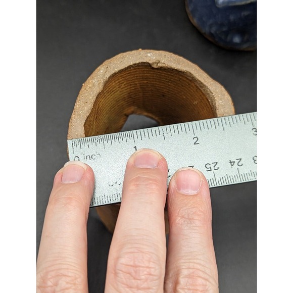 Studio pottery pair of crowns candle holders shelf table decor handmade - Picture 13 of 16